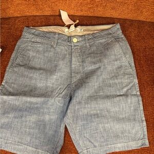 H&M Men's Light Blue Flat Front Shorts